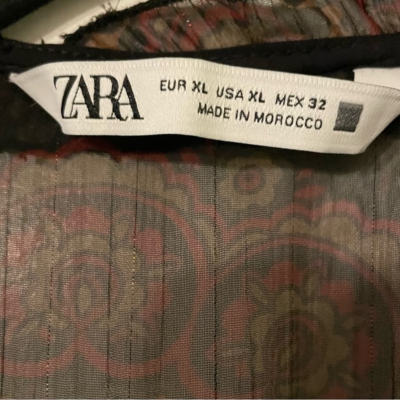 ZARA Beautiful Short Ruffle Boho/Western Style Dress Sz XL - Picture 3 of 9